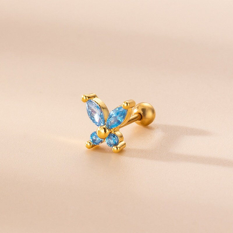 Miniaturbild: 20G Cartilage Tiny Stud Earring, Flat Back Surgical Steel Earrings | HSPJ779