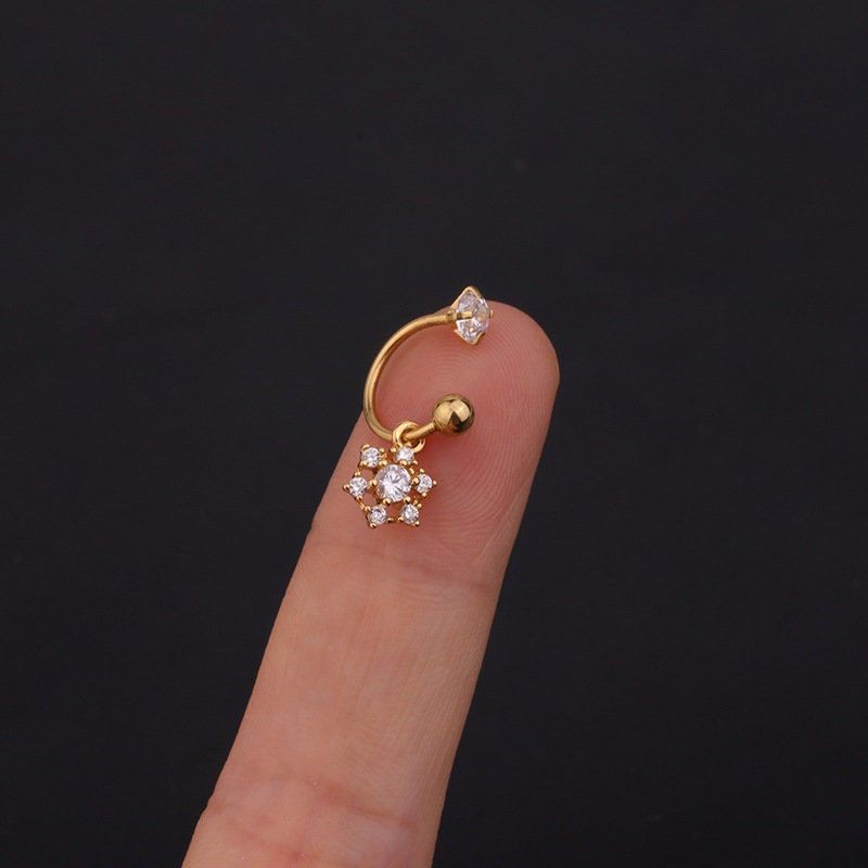 Thumbnail: 20G Cartilage Dangle Front Back Earrings, Ear Jacket, Cross Earrings | HSPJ232