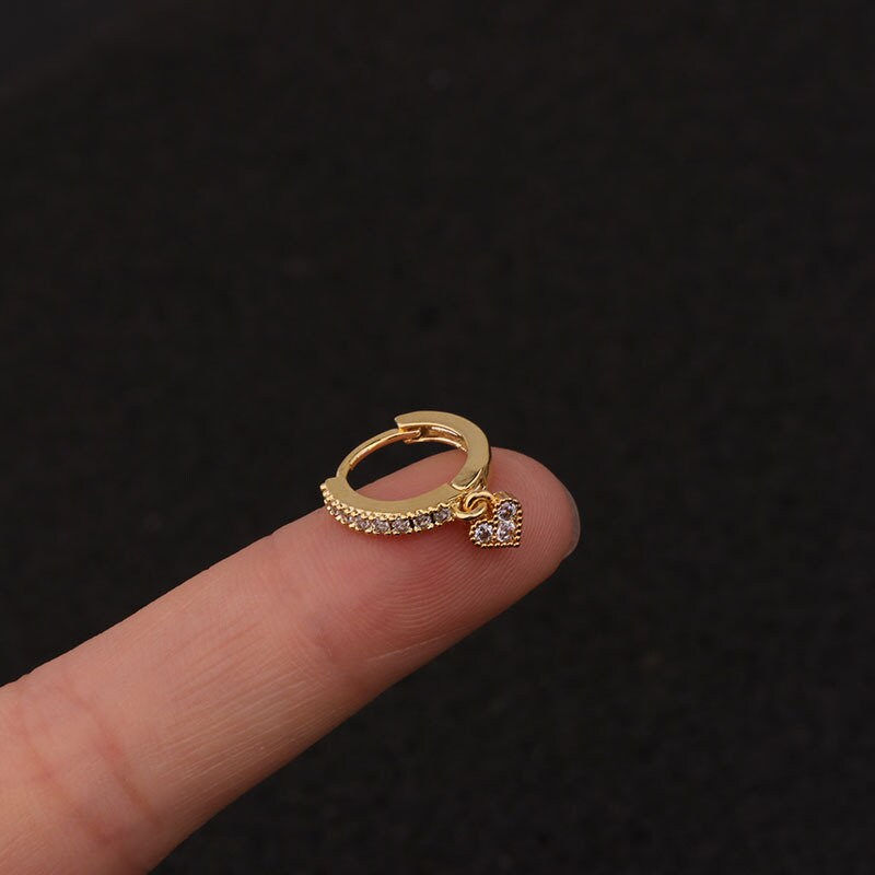 縮圖：18K Gold Dangle Hoop Earrings,Cartilage Hoop Earrings,Starfish Earring | HSPJ224