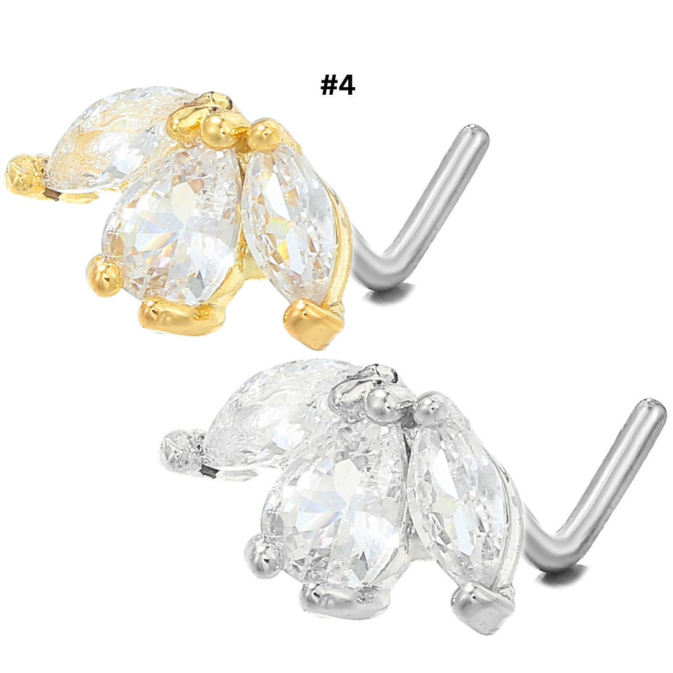 Thumbnail: 20G Surgical Steel Small Nose Ring & Nose Stud, L Bend Nose Stud | BD317