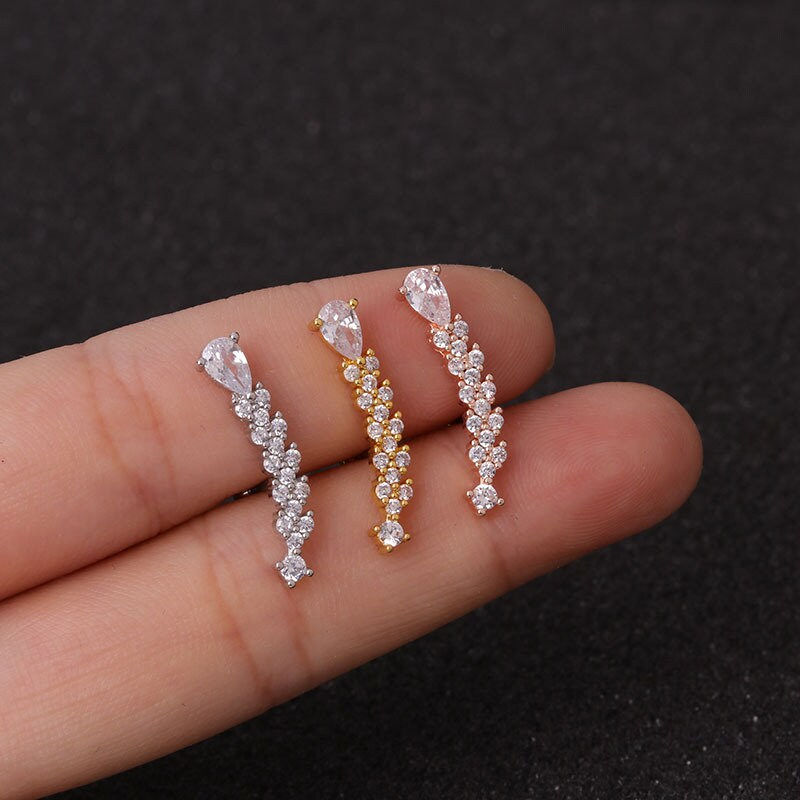 Thumbnail: 20G Cartilage Dainty Stud Earring | HSPJ1988