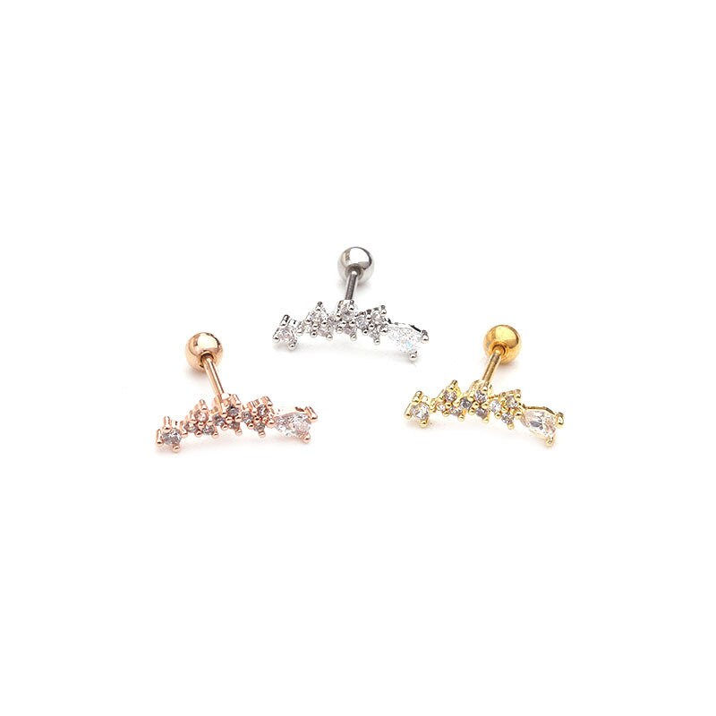 Thumbnail: 20G Cartilage Tiny Long Stud Earring, Waterdrop Earrings | HSPJ1949