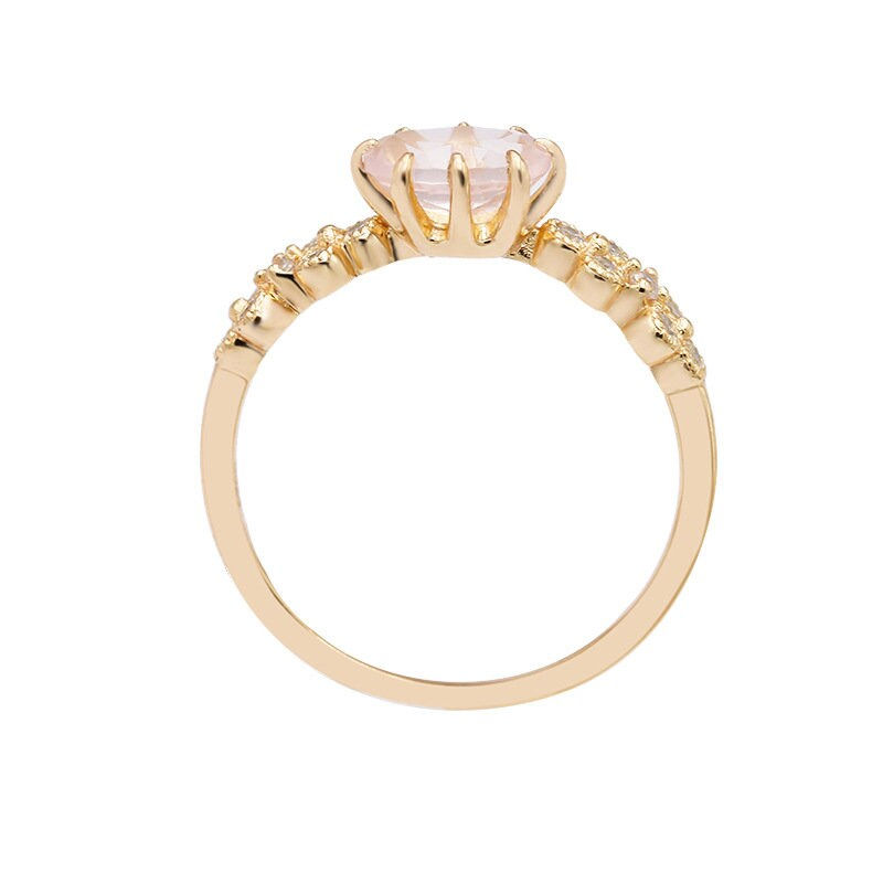 縮圖：925 Silver Natural Rose Quartz Ring, Rose Quartz Jewelry, Quartz Ring | TB1993