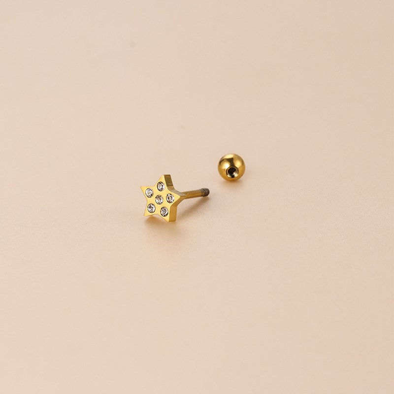 Miniaturbild: 20G Cartilage Surgical Steel Earrings, Moonstar Stud Earrings | HSPJ823