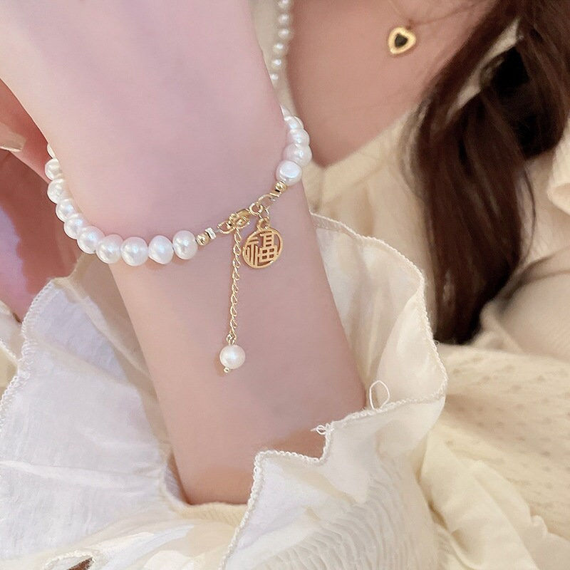 Thumbnail: Dainty Baroque Pearl Cuff Bracelet, Pearl Bracelet, Pearl Jewelry | HB1095