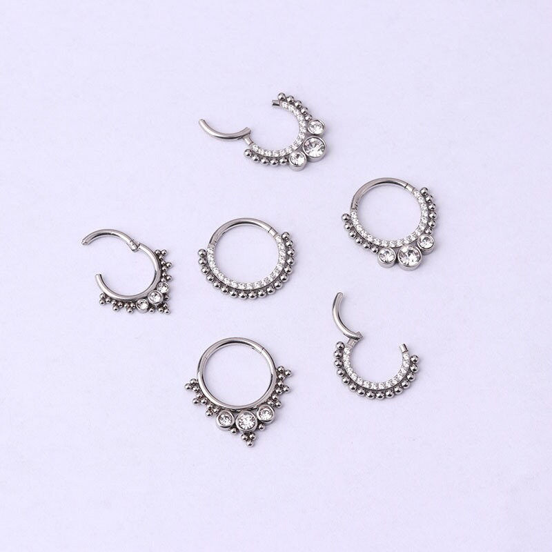 Miniaturbild: 16G Surgical Steel Nose Rings, Nose Ring Hoop, Silver Septum Ring | HSPJ350