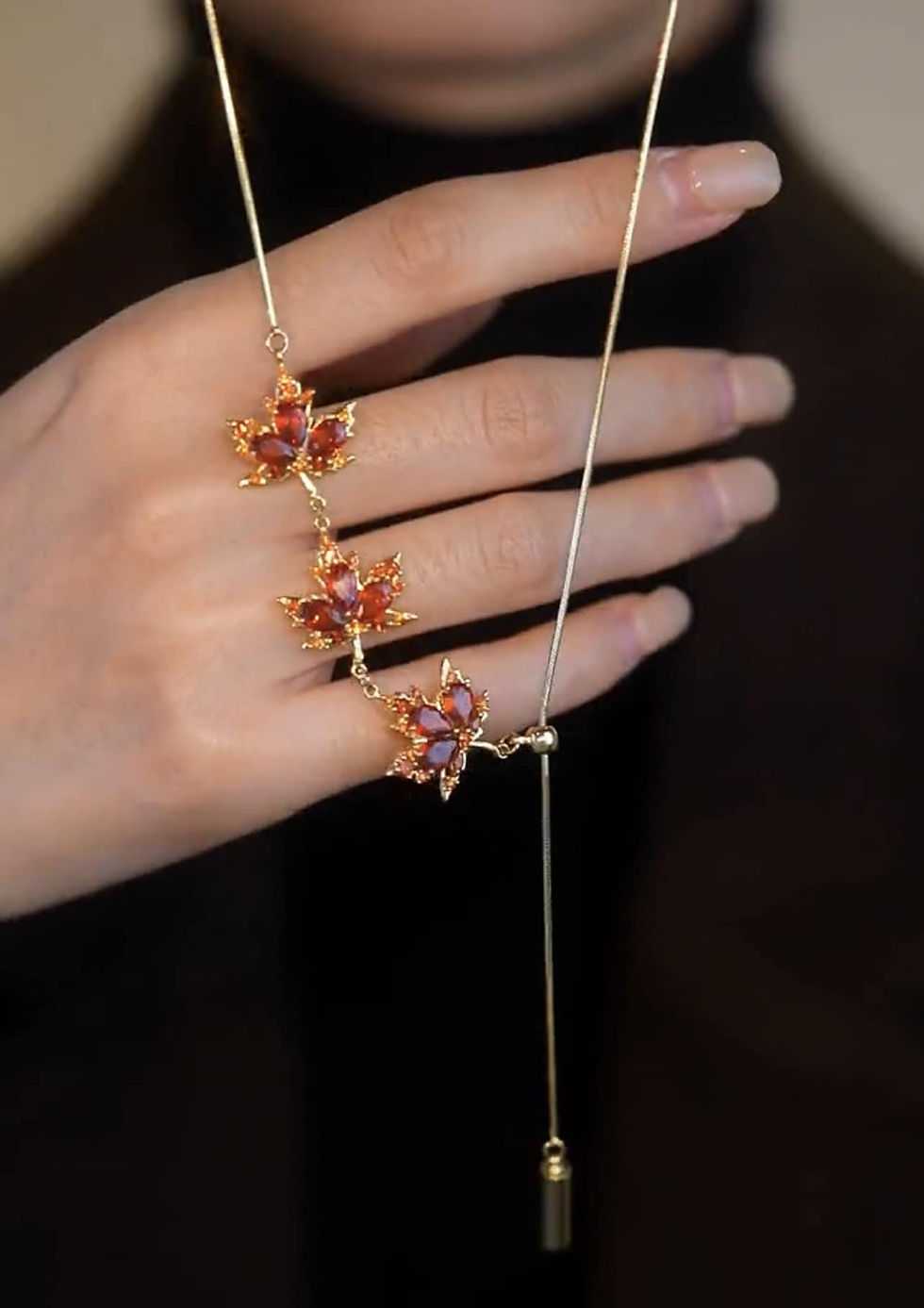 Miniaturbild: Maple Leaf Necklace, Fall Bridesmaid Jewelry, Autumn Necklace | F5434D