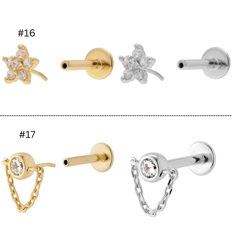 Thumbnail: 18G Sterling Silver Cartilage Earrings, Smiley Earrings | HC024