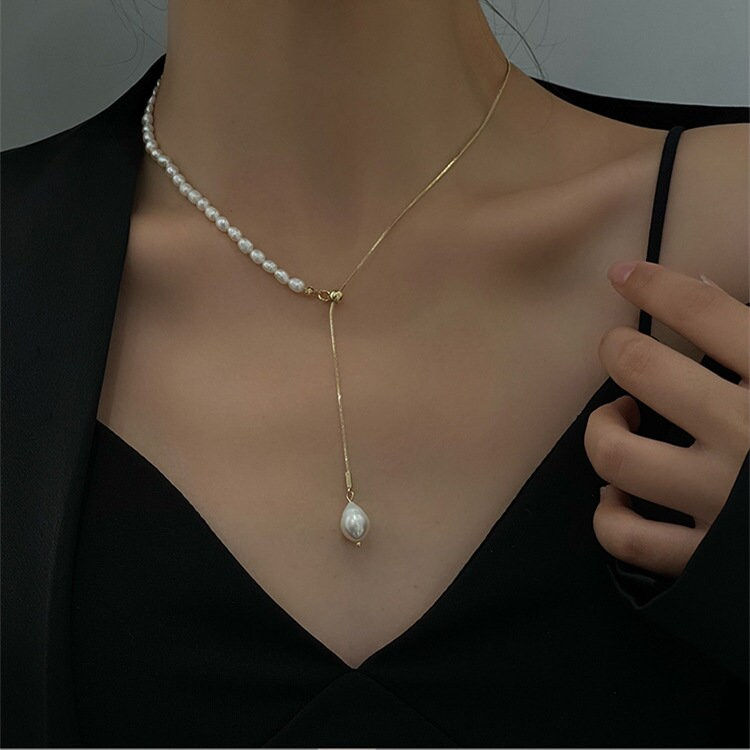 Thumbnail: Elegant Freshwater Pearl Adjustable Necklace, Freshwater Pearl Necklace | A8432