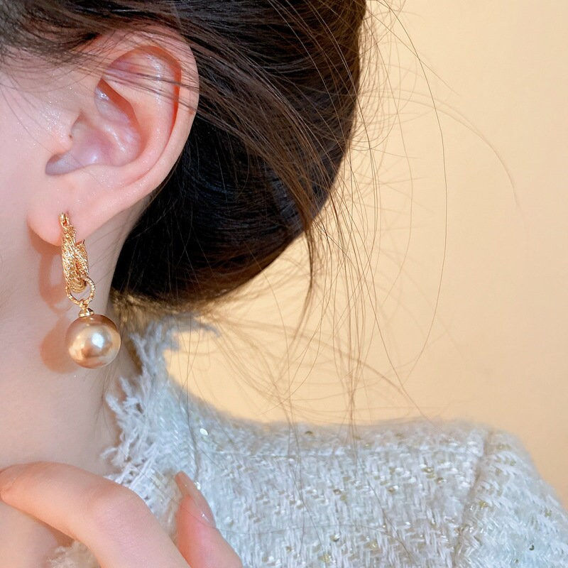 縮圖：925 Silver Pearl Hoop Earrings, Pearl Earrings, Pearl Jewelry | HE4087