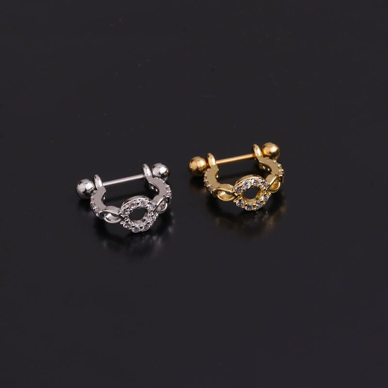 Miniaturbild: 20G Surgical Steel Cartilage Hoop,Flat Back Earring,Crown Hoop Earring | HSPJ281