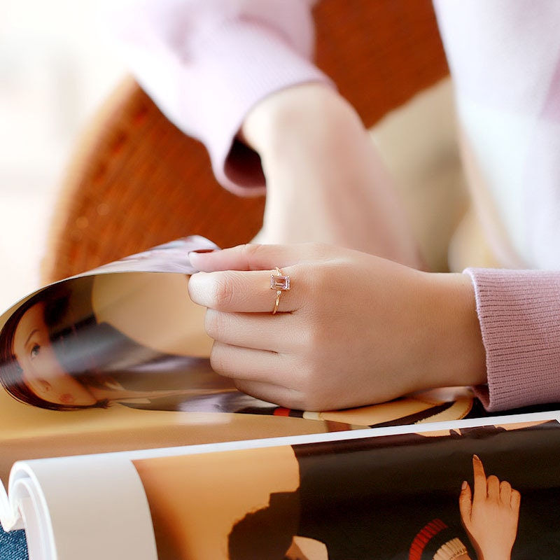 Thumbnail: 925 Silver Natural Ametrine Ring, Ametrine Jewelry, Geometric Ring | TB925