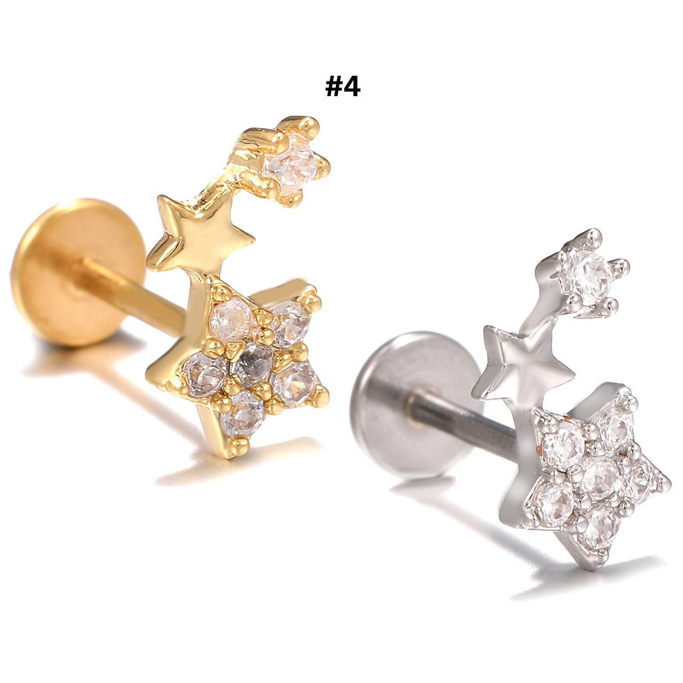 Miniaturbild: 20G Cartilage Surgical Steel Earrings, Star Earrings, Arrow Earrings | CD095