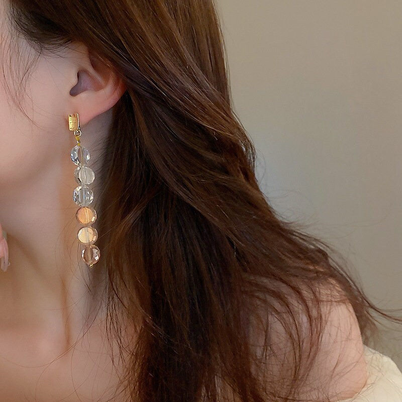 Thumbnail: 925 Sterling Silver Round Tassel Earrings, Circle Drop Earrings | HE8621