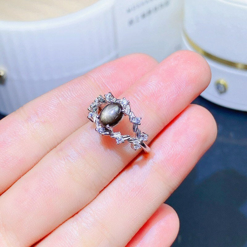 Thumbnail: 925 Silver Star Sapphire Ring, Star Sapphire Jewelry, Rare Jewelry | FME - R506