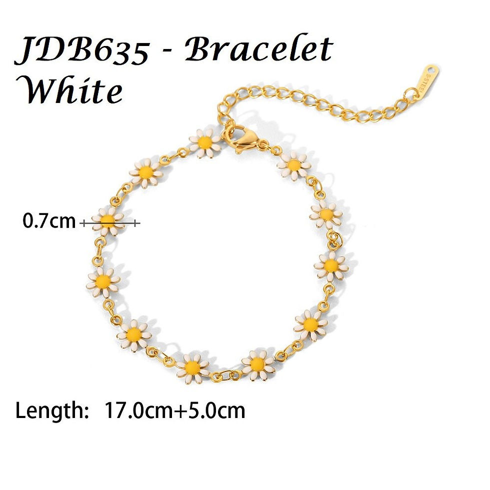 縮圖：18K Gold Plated Titanium Flower Jewelry, Flower Bracelet | JDB635