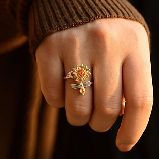 Sunflower Fidget Ring You Are my Sunflower Ring
