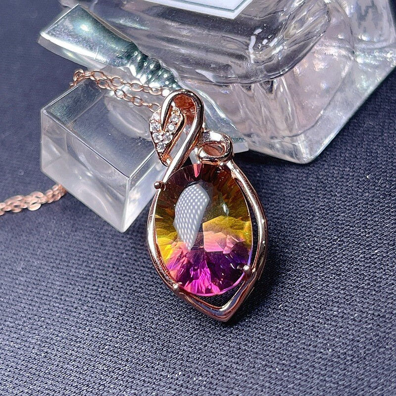 Thumbnail: 925 Silver Ametrine Pendant, Ametrine Jewelry, Oval Ametrine | FME - N310