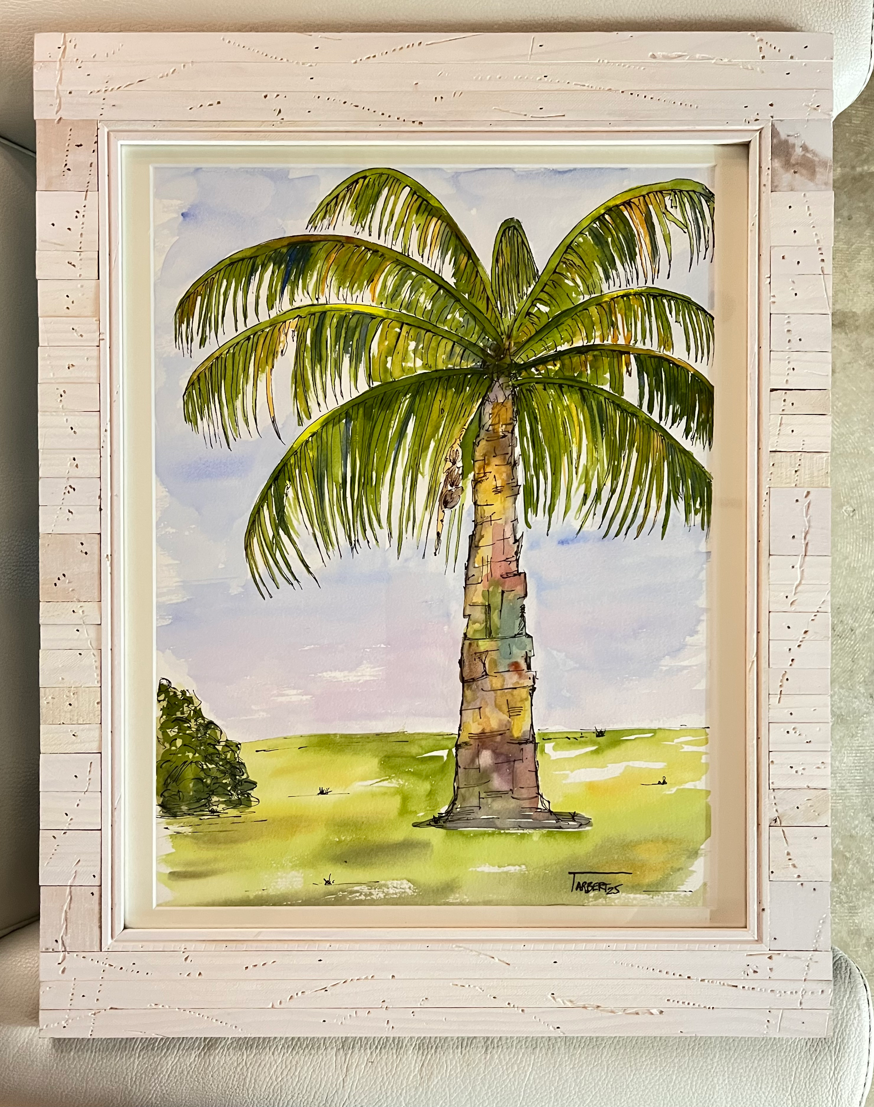 Big Colorful Palm, 20"x25" Framed