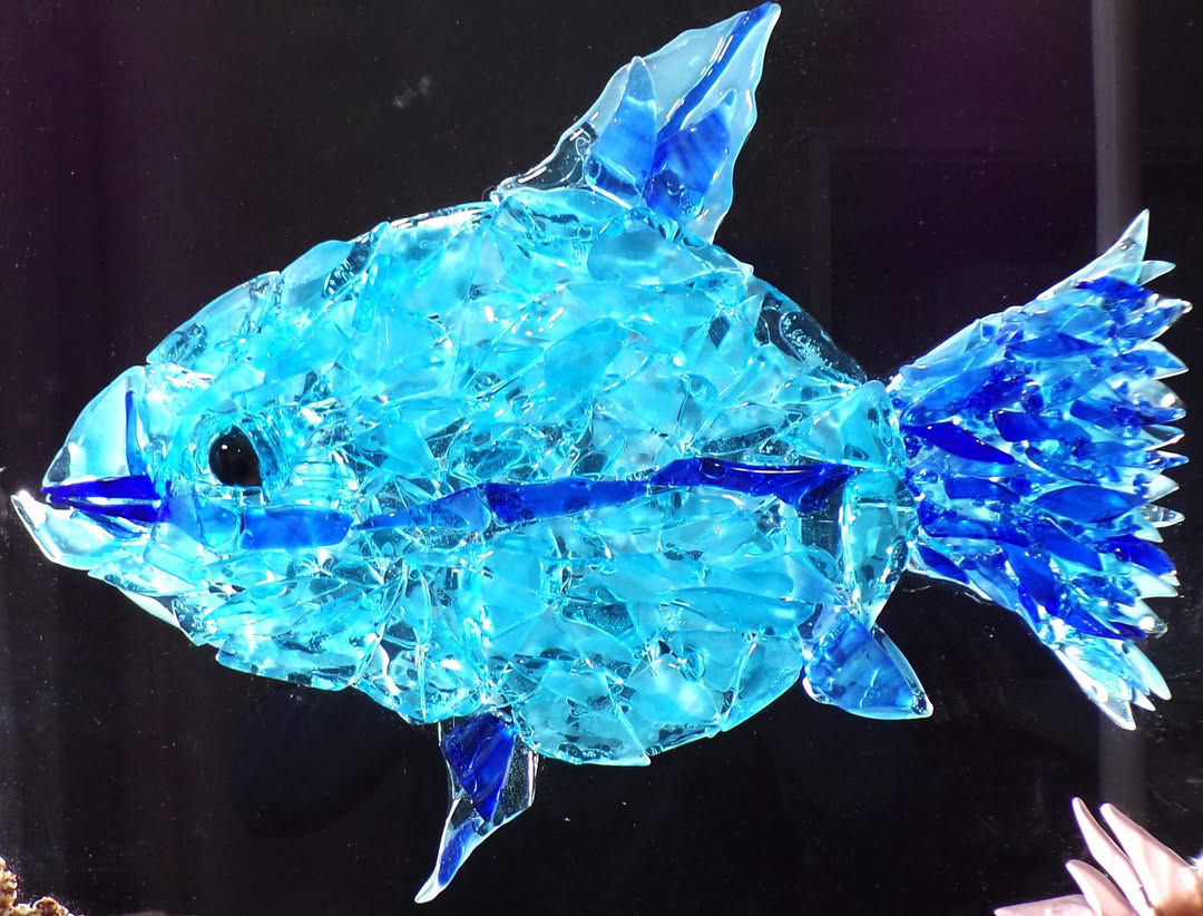 Blue Fish, 20"x24" Cultured Sea Glass