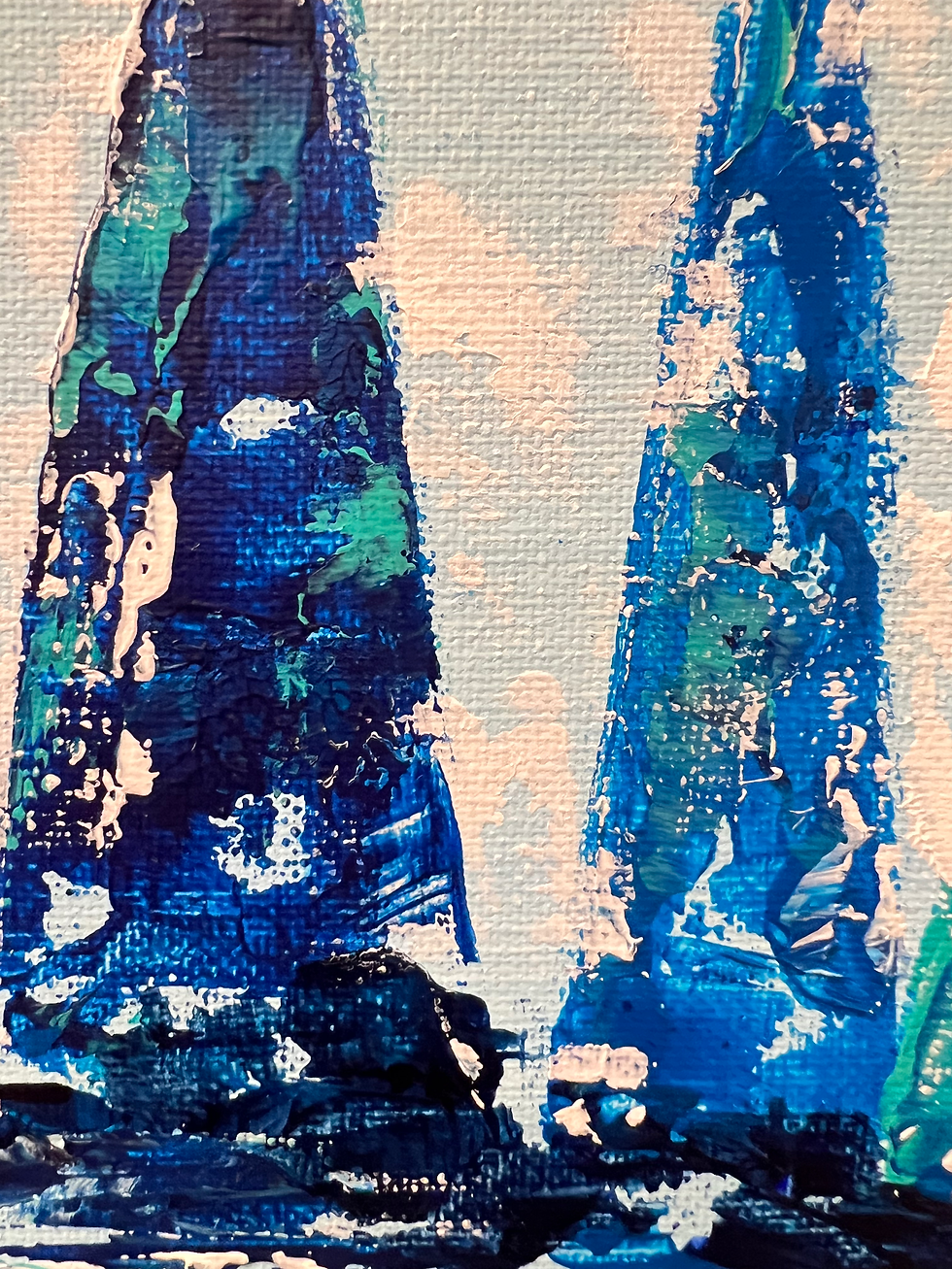 Thumbnail: Boats of Blue, 8"x10" Acrylic on Canvas