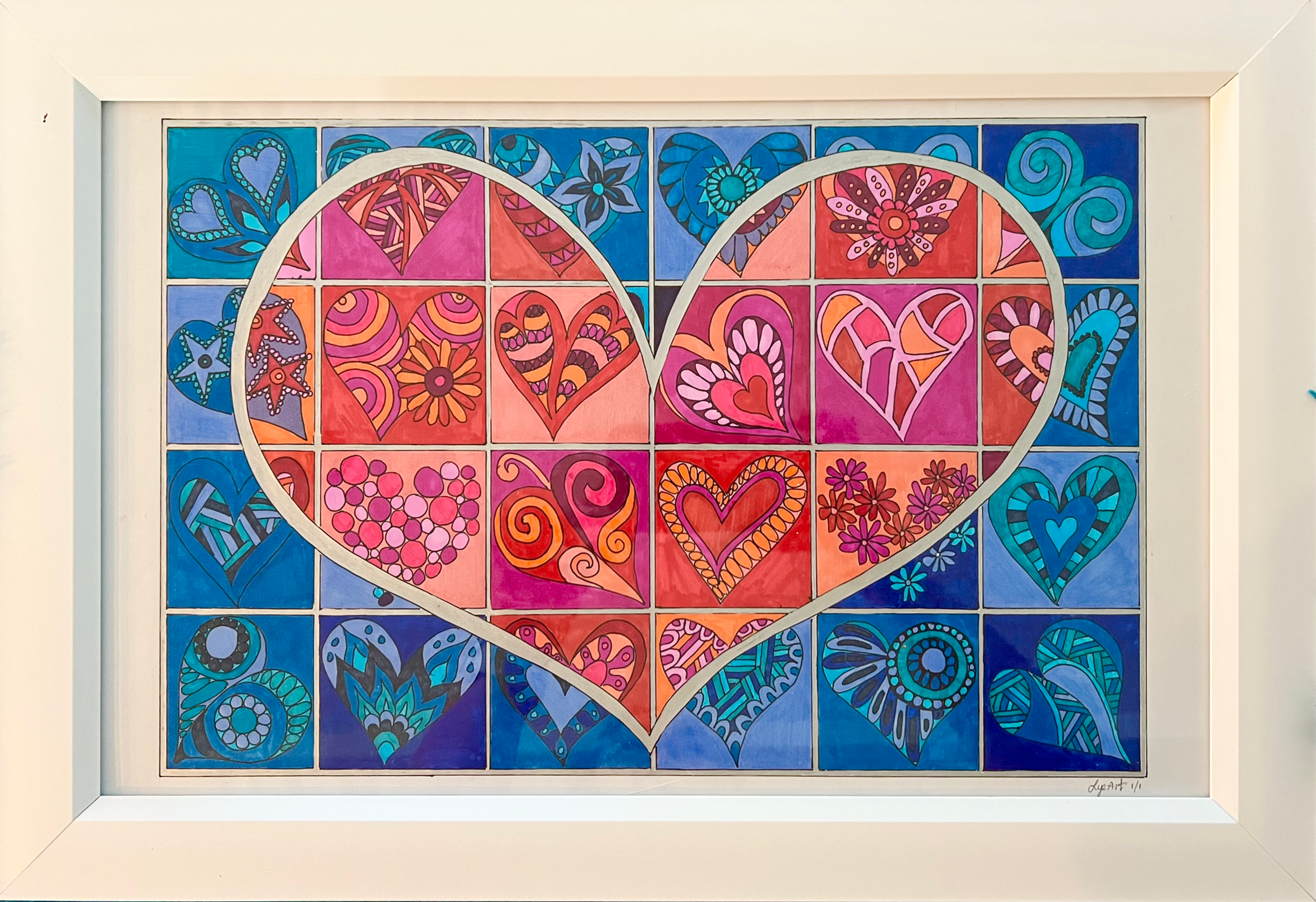 Be My Valentine, 13"x19" Ink Framed Original