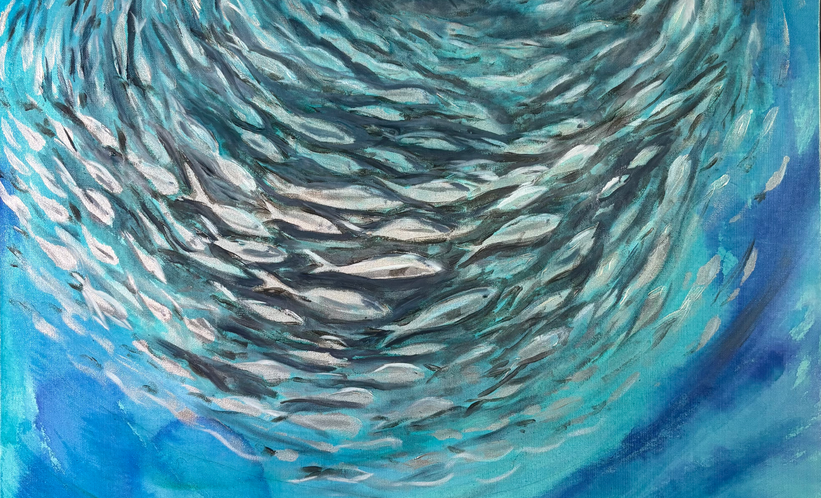 Oil and Ink on Canvas