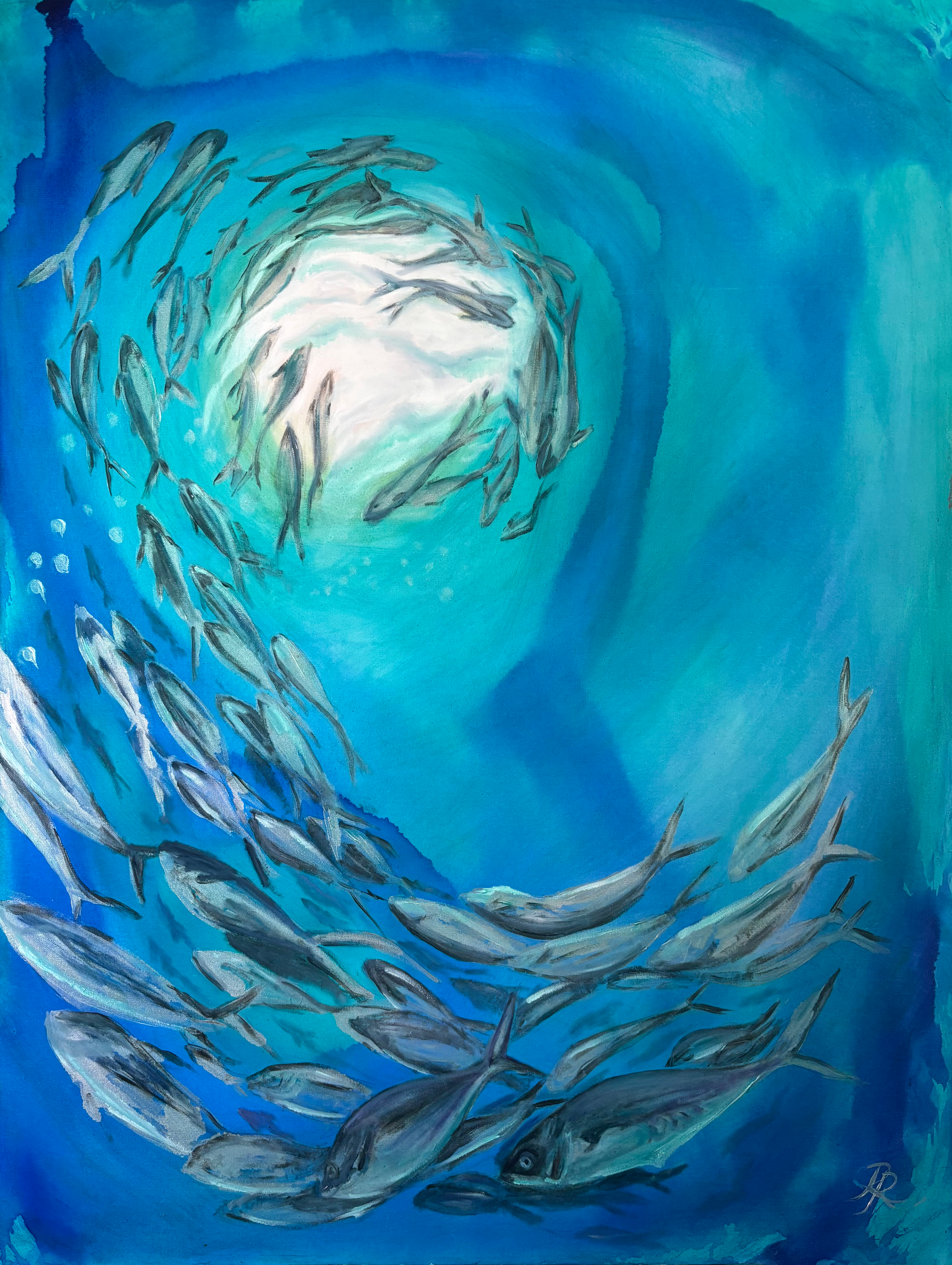 Silence, 48"x36" Oil/Ink