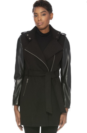 Miniatura: PU Sleeve Wool Coat