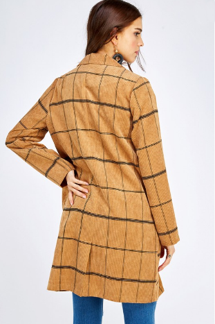 Miniatura: Corduroy Grid Pattern Coat