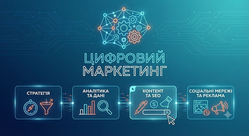 Україномовний курс про основи просування бізнесу в інтернеті. Ви навчитеся будувати цифрову стратегію, працювати із сайтами, рекламою та соціальними мережами.