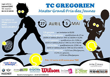 tornois grand prix des jeunes 2018 tennis club grégorien saint-grégoire rennes bretagne