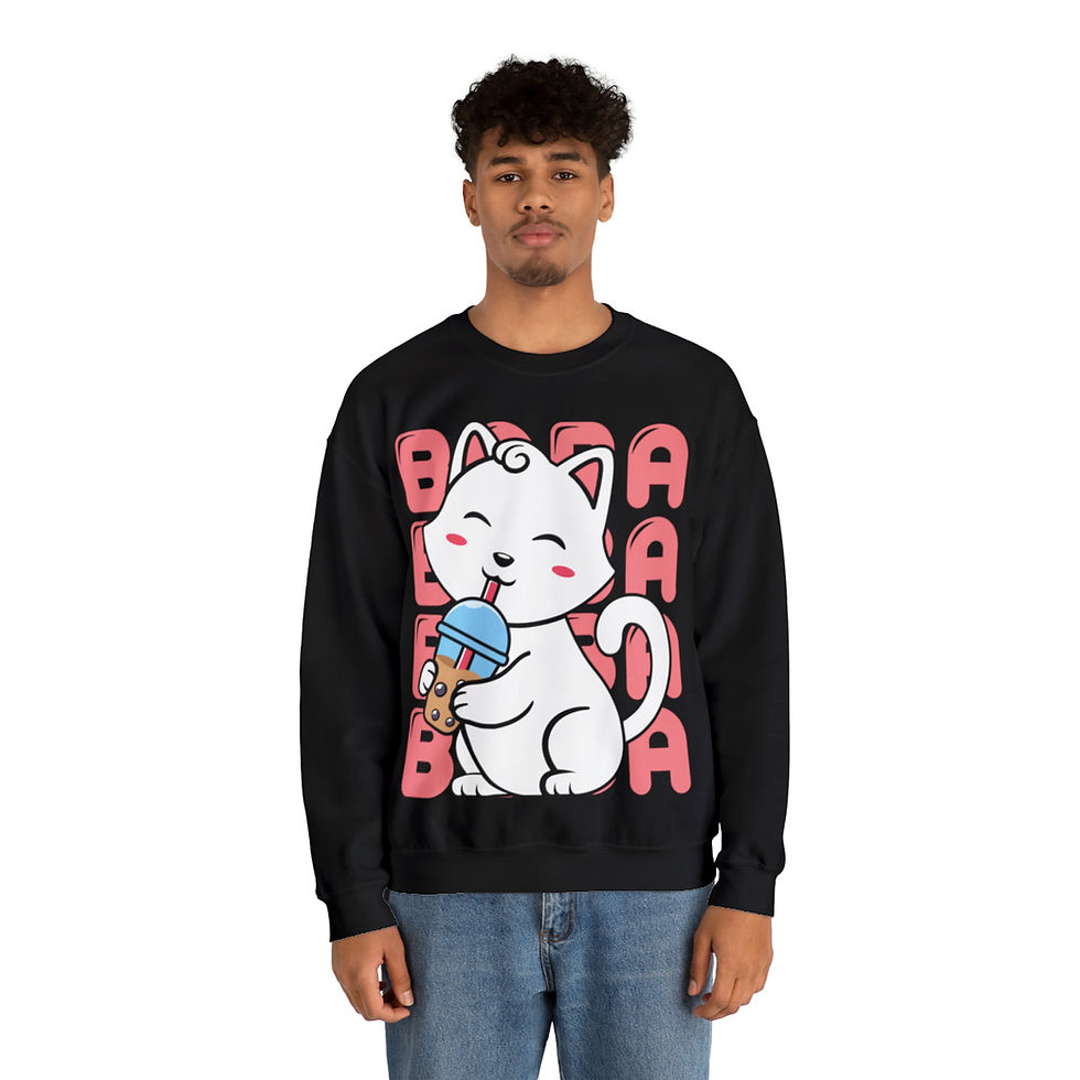 Thumbnail: Unisex Heavy Blend™ Crewneck Sweatshirt - Kitty Boba