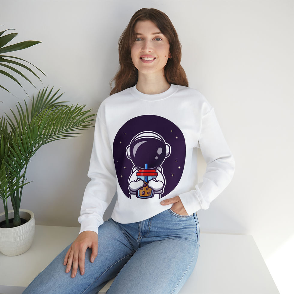 Thumbnail: Unisex Heavy Blend™ Crewneck Sweatshirt - Astronaut Boba