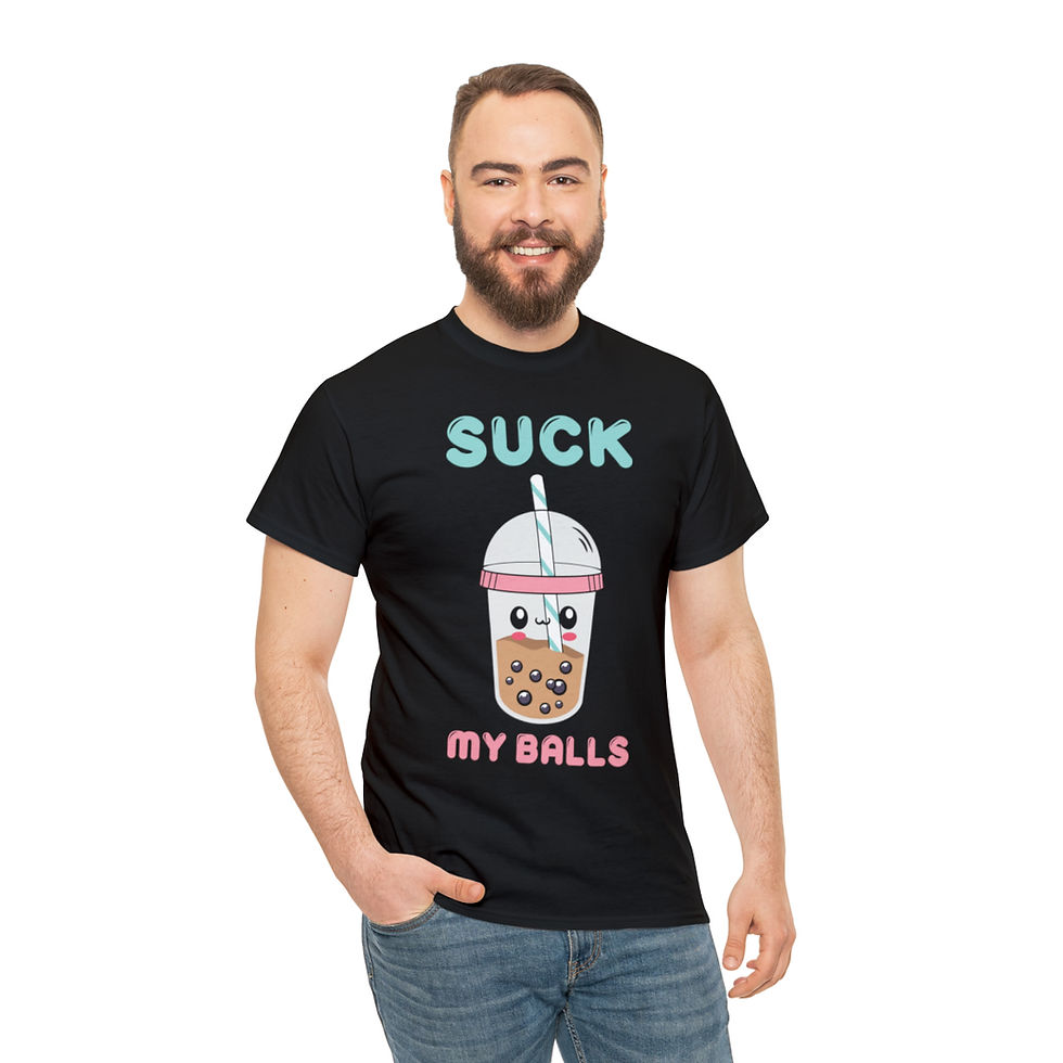 Thumbnail: Unisex Heavy Cotton Tee - Suck My Balls