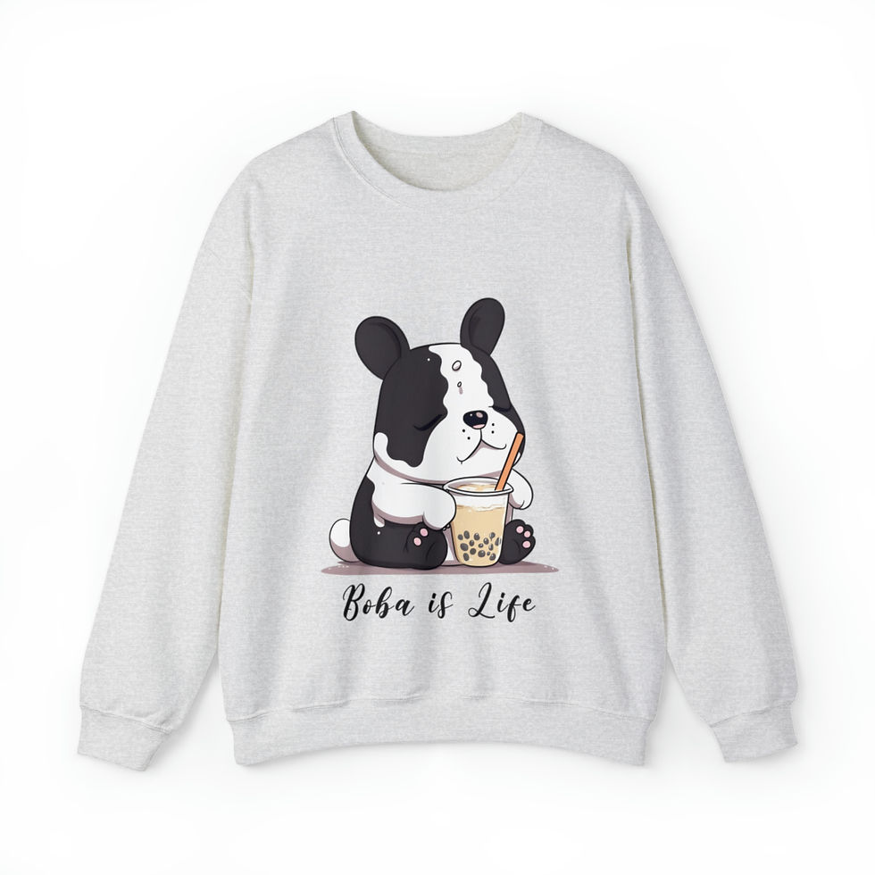Thumbnail: Unisex Heavy Blend™ Crewneck Sweatshirt - Boba is Life Puppy