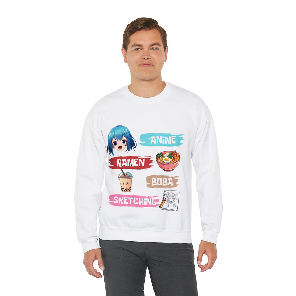 Thumbnail: Unisex Heavy Blend™ Crewneck Sweatshirt - Anime Girl and Boba