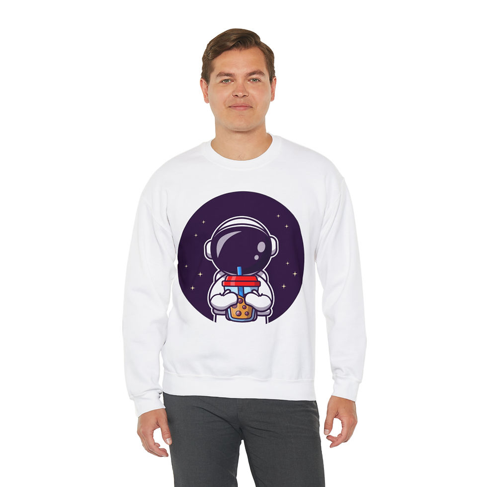 Thumbnail: Unisex Heavy Blend™ Crewneck Sweatshirt - Astronaut Boba