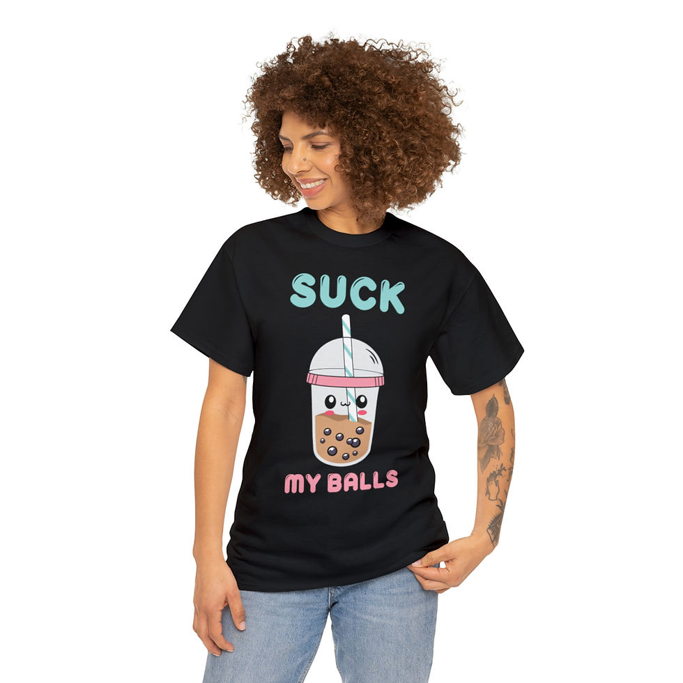 Thumbnail: Unisex Heavy Cotton Tee - Suck My Balls
