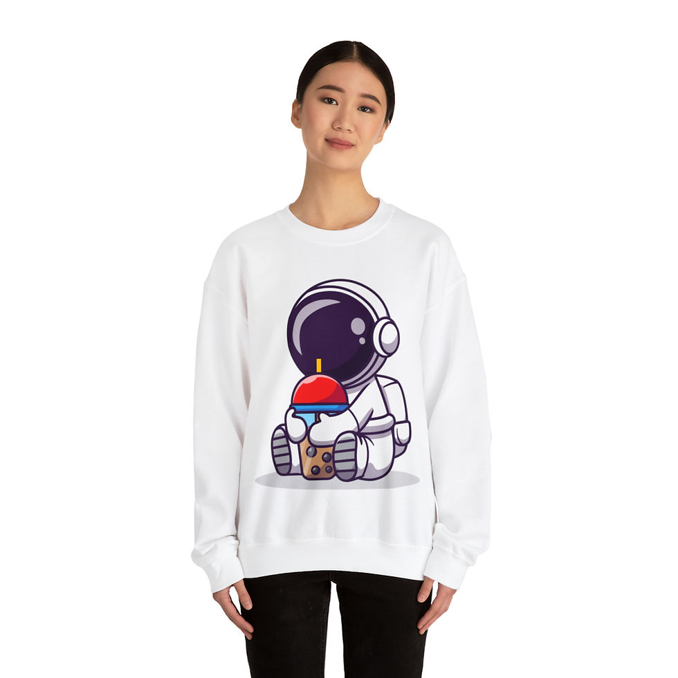 Thumbnail: Unisex Heavy Blend™ Crewneck Sweatshirt - Astronaut Boba 1