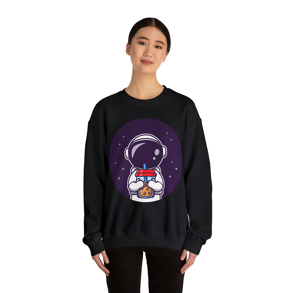 Thumbnail: Unisex Heavy Blend™ Crewneck Sweatshirt - Astronaut Boba