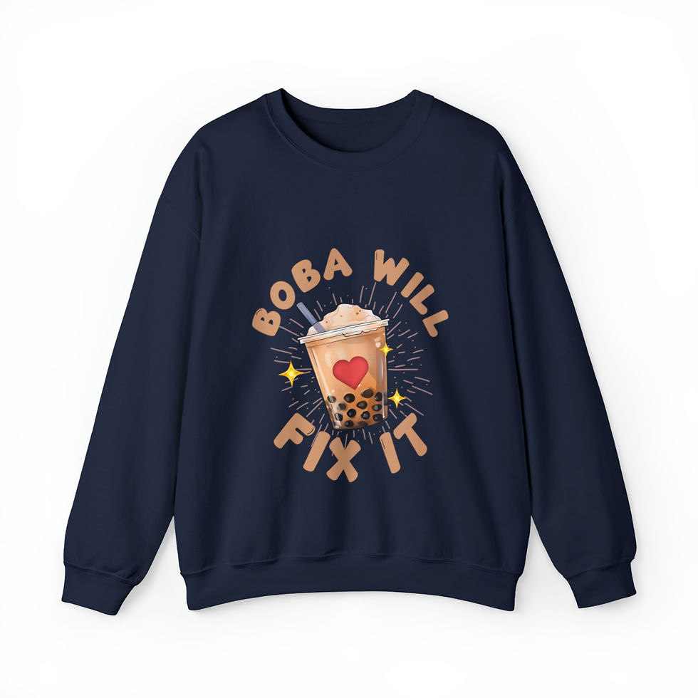 Thumbnail: Unisex Heavy Blend™ Crewneck Sweatshirt - Boba Will Fix It 
