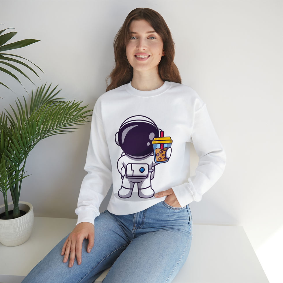 Thumbnail: Unisex Heavy Blend™ Crewneck Sweatshirt - Astronaut Boba 5