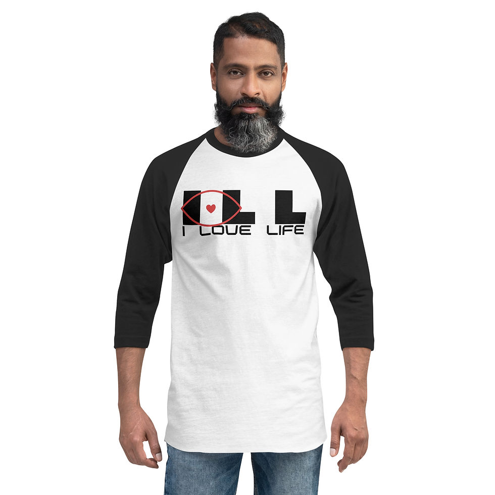 Thumbnail: I Love LIfe 3/4 sleeve raglan shirt