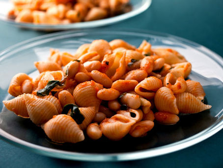 Summer Pasta Salad with White Beans, Tomatoes, and Basil Vinaigrette