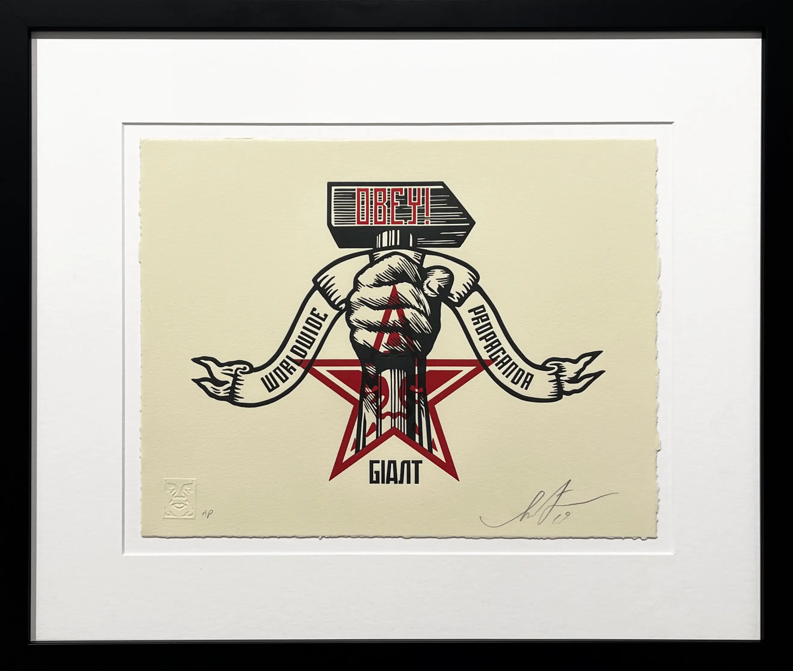 Hammer and Fist Letterpress by Shepard Fairey