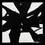 Thumbnail: Abstract black and white acrylic painting. Bold brushstrokes create a dynamic composition resembling a blooming flower.