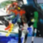 Untitled by Ricardo Reyes, features expressive abstract florals in red, green, cobalt, and yellow tones.