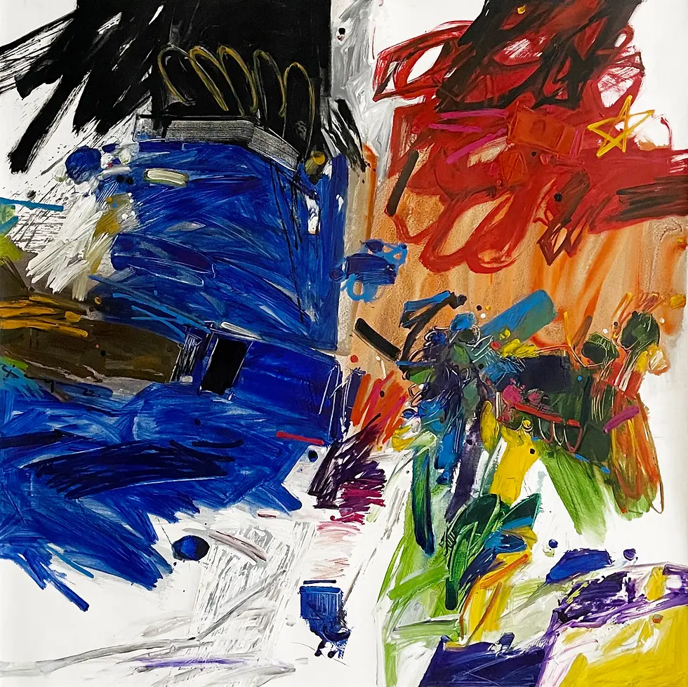 Thumbnail: Ricardo Reyes’ Descanso (Dyptych), Venezuelan abstract expressionist painting in two panels.