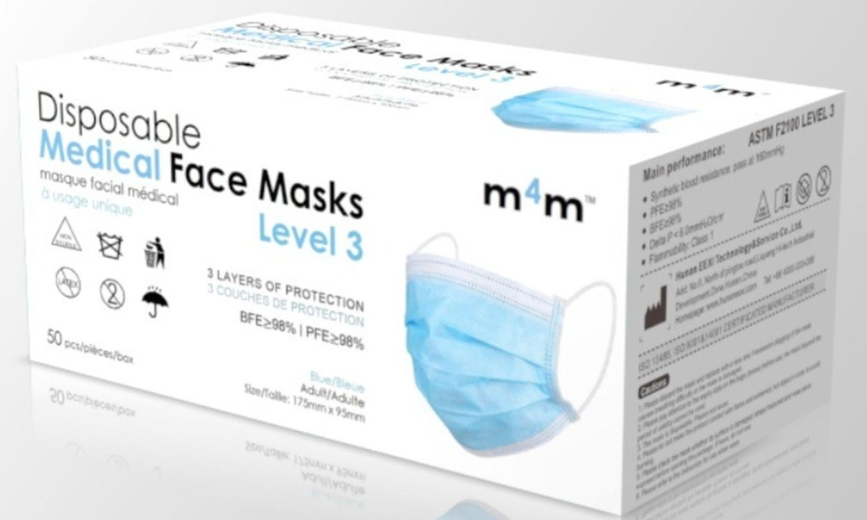SUPERIOR - M4M Adult Medical Face Masks (BFE ≥98% | PFE ≥98% ) LEVEL 3 - Blue